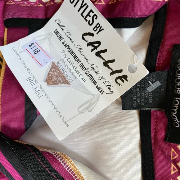 Women’s 70’s NWT Jealous Tomato Striped Wide Leg Multi Colored Pants - Picture 9 of 17